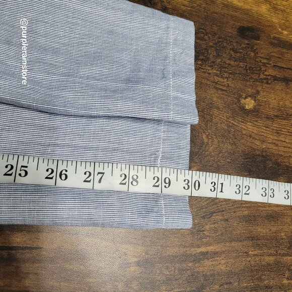 Banana Republic Kentfield Pants 33x30 Linen Cotton Stripe Pockets Preppy Coastal - Picture 9 of 11
